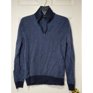 Banana Republic Men’s M Half Zip Sweater Blue Cotton Cashmere Pullover